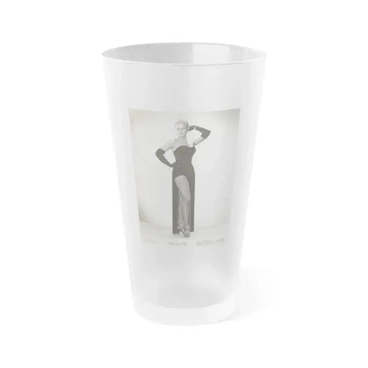 Adele Jergens #247 - Vintage B&W Glamour Promo Photo for ''Armored Car Robbery'' Film 6-22-50 (Vintage Female Icon) Frosted Pint Glass 16oz 16oz Frosted - Go Mug Yourself