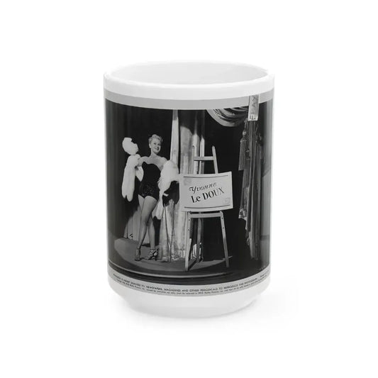 Adele Jergens #249 - Vintage B&W Glamour Promo Photo Photo for ''Armored Car Robbery'' '50 Film (Vintage Female Icon) White Coffee Mug 15oz - Go Mug Yourself