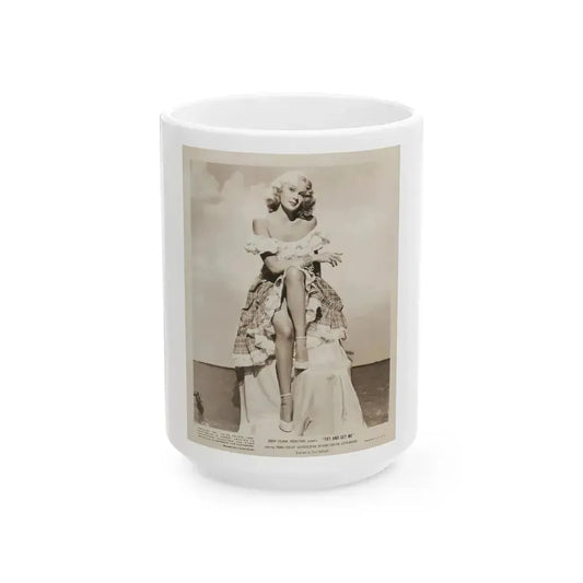 Adele Jergens #250 (Vintage Female Icon) White Coffee Mug 15oz - Go Mug Yourself