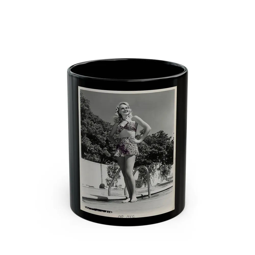 Adele Jergens #251 - B&W Full Body Cheesecake Photo (Vintage Female Icon) Black Coffee Mug-11oz-Go Mug Yourself