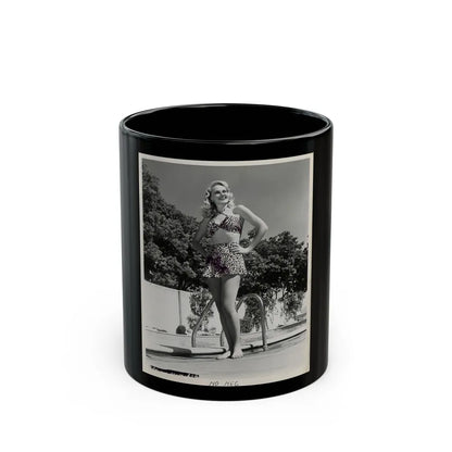 Adele Jergens #251 - B&W Full Body Cheesecake Photo (Vintage Female Icon) Black Coffee Mug-11oz-Go Mug Yourself