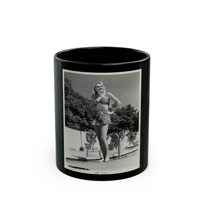 Adele Jergens #251 - B&W Full Body Cheesecake Photo (Vintage Female Icon) Black Coffee Mug 11oz - Go Mug Yourself