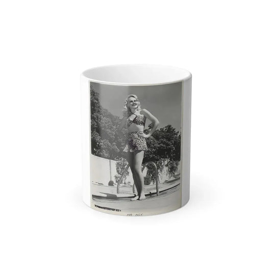 Adele Jergens #251 - B&W Full Body Cheesecake Photo (Vintage Female Icon) Color Changing Coffee Mug 11oz - Go Mug Yourself