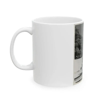 Adele Jergens #251 - B&W Full Body Cheesecake Photo (Vintage Female Icon) White Coffee Mug - Go Mug Yourself