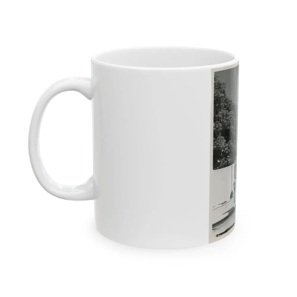 Adele Jergens #251 - B&W Full Body Cheesecake Photo (Vintage Female Icon) White Coffee Mug-Go Mug Yourself