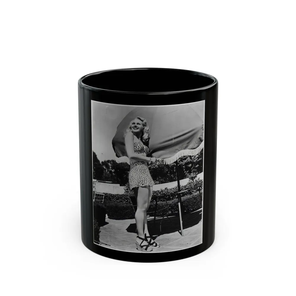 Adele Jergens #252 (Vintage Female Icon) Black Coffee Mug-11oz-Go Mug Yourself