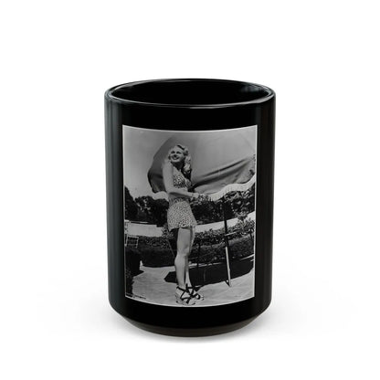 Adele Jergens #252 (Vintage Female Icon) Black Coffee Mug-15oz-Go Mug Yourself