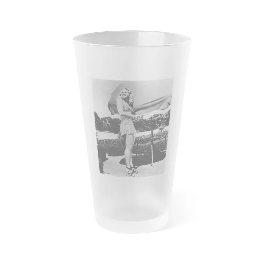 Adele Jergens #252 (Vintage Female Icon) Frosted Pint Glass 16oz-16oz-Frosted-Go Mug Yourself