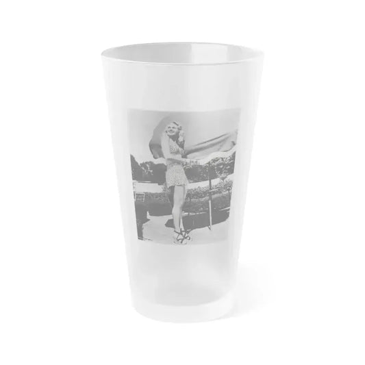 Adele Jergens #252 (Vintage Female Icon) Frosted Pint Glass 16oz 16oz Frosted - Go Mug Yourself