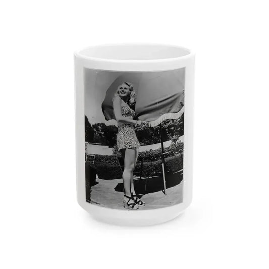 Adele Jergens #252 (Vintage Female Icon) White Coffee Mug 15oz - Go Mug Yourself