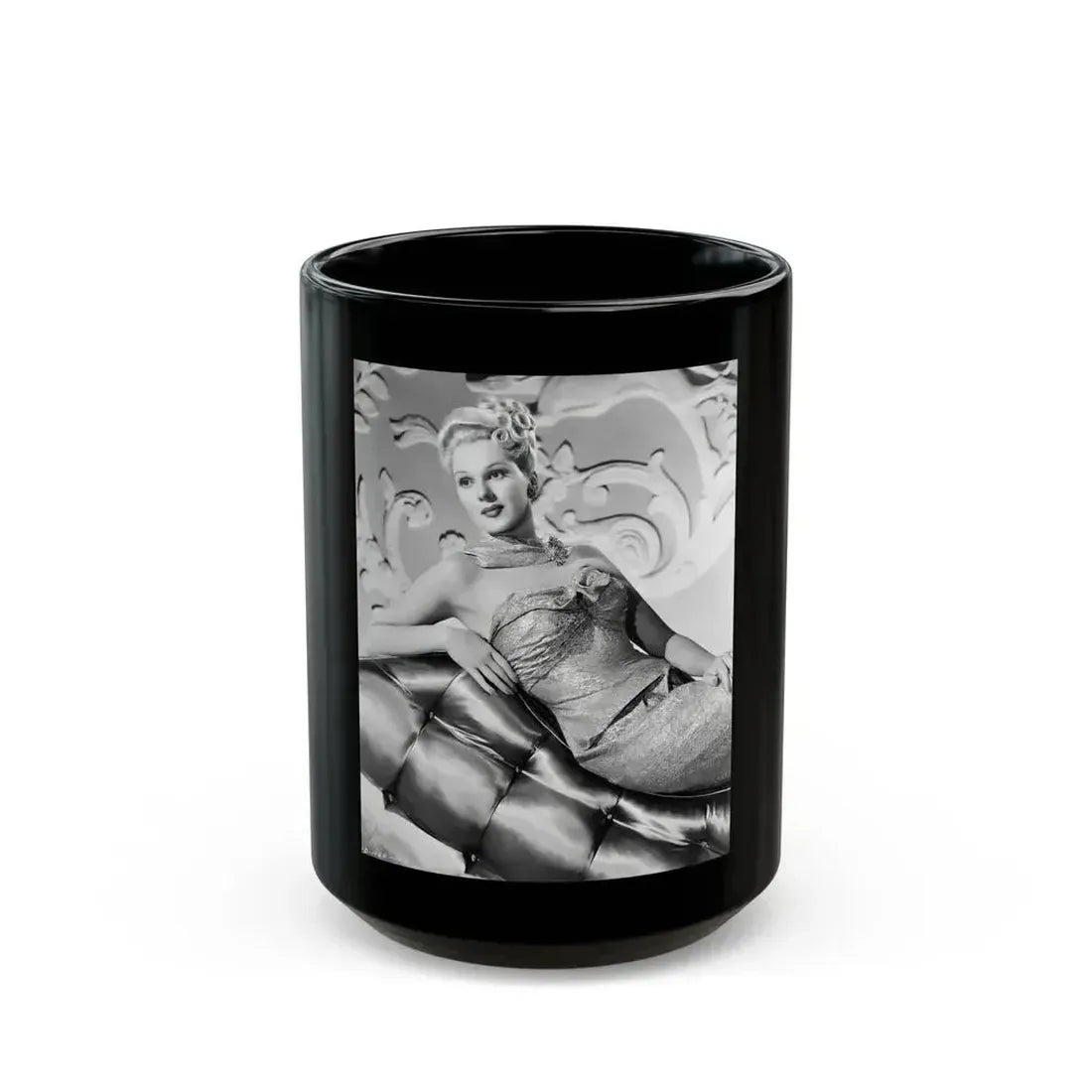 Adele Jergens #253 (Vintage Female Icon) Black Coffee Mug 15oz - Go Mug Yourself