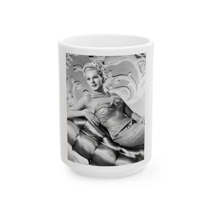 Adele Jergens #253 (Vintage Female Icon) White Coffee Mug-15oz-Go Mug Yourself