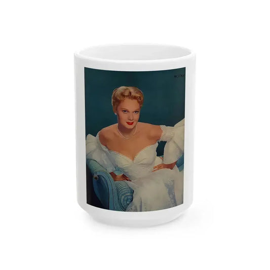 Adele Jergens #254 (Vintage Female Icon) White Coffee Mug 15oz - Go Mug Yourself