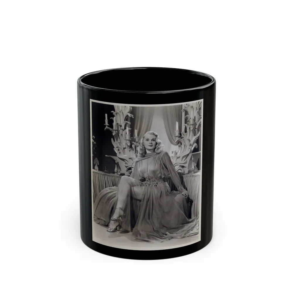 Adele Jergens #256 (Vintage Female Icon) Black Coffee Mug-11oz-Go Mug Yourself