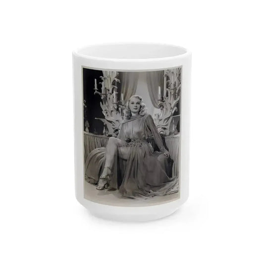 Adele Jergens #256 (Vintage Female Icon) White Coffee Mug 15oz - Go Mug Yourself