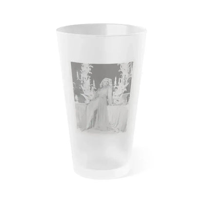Adele Jergens #259 - 8x10 Vintage B&W Glamour Promo Photo for ''A Thousand And One Nights'' '45 Film (Vintage Female Icon) Frosted Pint Glass 16oz 16oz Frosted - Go Mug Yourself