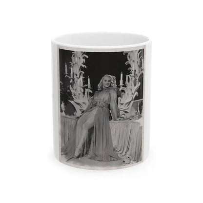 Adele Jergens #259 - 8x10 Vintage B&W Glamour Promo Photo for ''A Thousand And One Nights'' '45 Film (Vintage Female Icon) White Coffee Mug 11oz - Go Mug Yourself