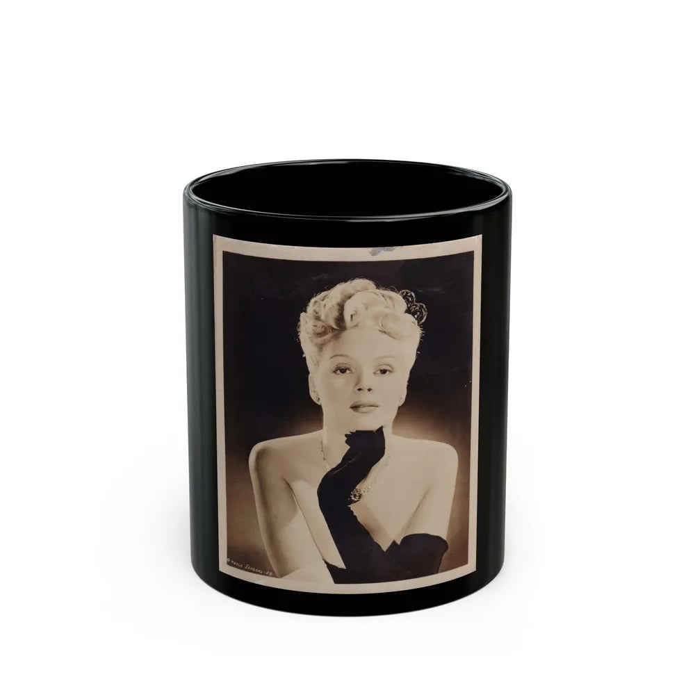 Adele Jergens #26 (Vintage Female Icon) Black Coffee Mug-11oz-Go Mug Yourself