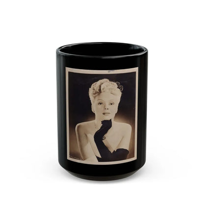 Adele Jergens #26 (Vintage Female Icon) Black Coffee Mug-15oz-Go Mug Yourself