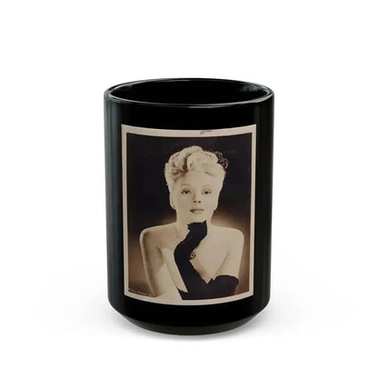 Adele Jergens #26 (Vintage Female Icon) Black Coffee Mug 15oz - Go Mug Yourself