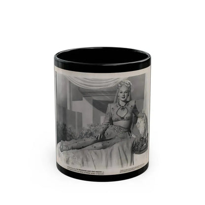 Adele Jergens #260 - 8x10 Vintage B&W Glamour Promo Photo for ''A Thousand And One Nights'' '45 Film (Vintage Female Icon) Black Coffee Mug 11oz - Go Mug Yourself