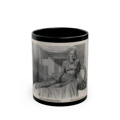 Adele Jergens #260 - 8x10 Vintage B&W Glamour Promo Photo for ''A Thousand And One Nights'' '45 Film (Vintage Female Icon) Black Coffee Mug 11oz - Go Mug Yourself