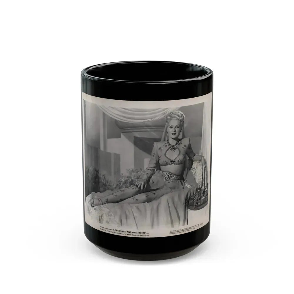 Adele Jergens #260 - 8x10 Vintage B&W Glamour Promo Photo for ''A Thousand And One Nights'' '45 Film (Vintage Female Icon) Black Coffee Mug 15oz - Go Mug Yourself