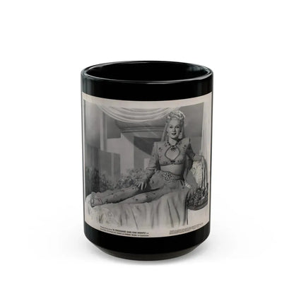 Adele Jergens #260 - 8x10 Vintage B&W Glamour Promo Photo for ''A Thousand And One Nights'' '45 Film (Vintage Female Icon) Black Coffee Mug 15oz - Go Mug Yourself