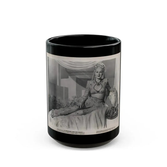 Adele Jergens #260 - 8x10 Vintage B&W Glamour Promo Photo for ''A Thousand And One Nights'' '45 Film (Vintage Female Icon) Black Coffee Mug 15oz - Go Mug Yourself