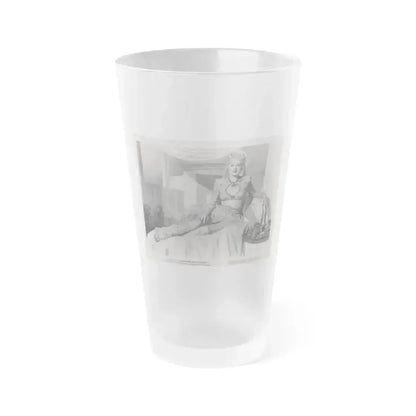 Adele Jergens #260 - 8x10 Vintage B&W Glamour Promo Photo for ''A Thousand And One Nights'' '45 Film (Vintage Female Icon) Frosted Pint Glass 16oz 16oz Frosted - Go Mug Yourself