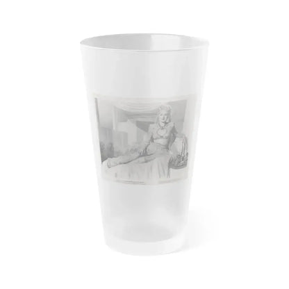 Adele Jergens #260 - 8x10 Vintage B&W Glamour Promo Photo for ''A Thousand And One Nights'' '45 Film (Vintage Female Icon) Frosted Pint Glass 16oz 16oz Frosted - Go Mug Yourself
