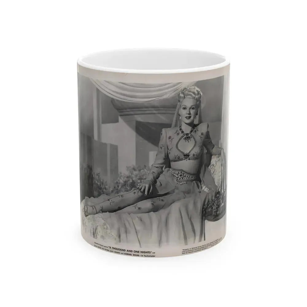 Adele Jergens #260 - 8x10 Vintage B&W Glamour Promo Photo for ''A Thousand And One Nights'' '45 Film (Vintage Female Icon) White Coffee Mug 11oz - Go Mug Yourself
