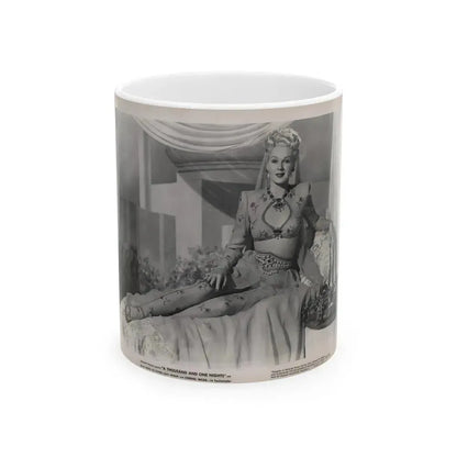 Adele Jergens #260 - 8x10 Vintage B&W Glamour Promo Photo for ''A Thousand And One Nights'' '45 Film (Vintage Female Icon) White Coffee Mug 11oz - Go Mug Yourself