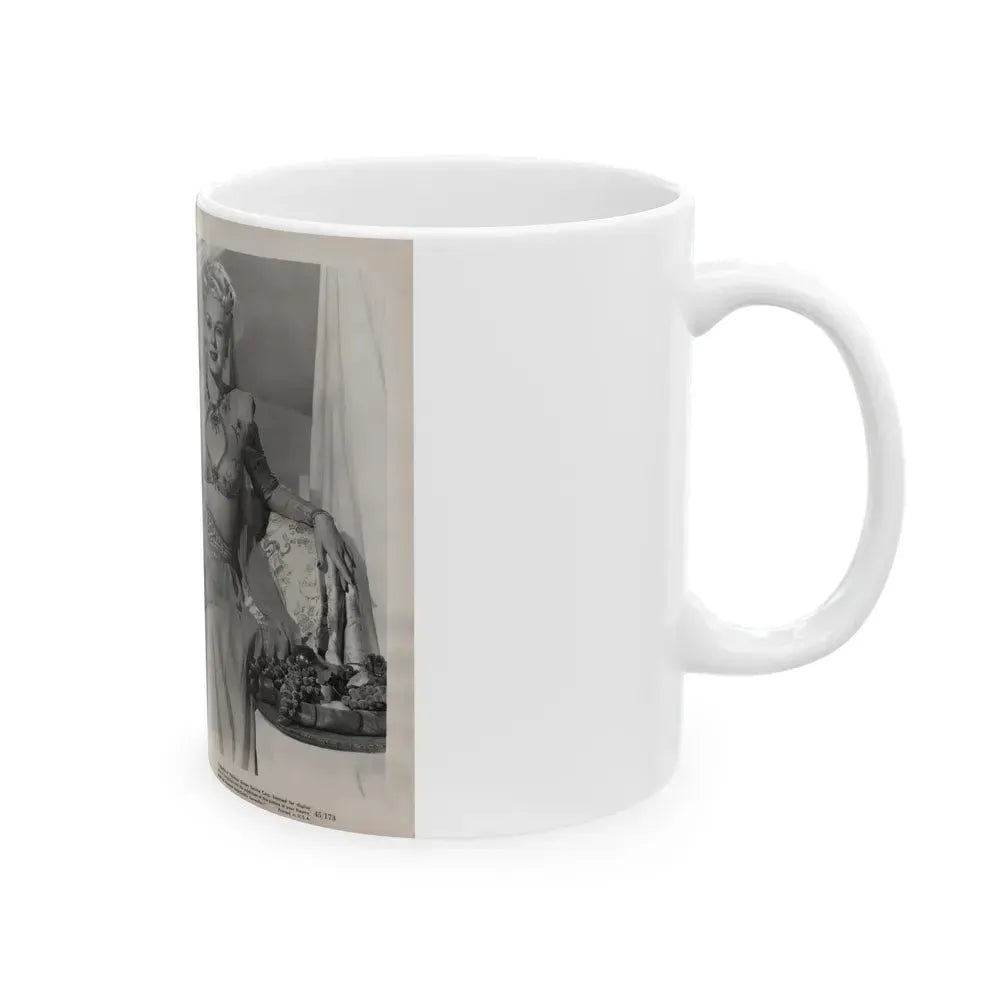 Adele Jergens #260 - 8x10 Vintage B&W Glamour Promo Photo for ''A Thousand And One Nights'' '45 Film (Vintage Female Icon) White Coffee Mug - Go Mug Yourself