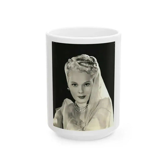 Adele Jergens #261 (Vintage Female Icon) White Coffee Mug 15oz - Go Mug Yourself