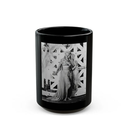 Adele Jergens #263 (Vintage Female Icon) Black Coffee Mug-15oz-Go Mug Yourself