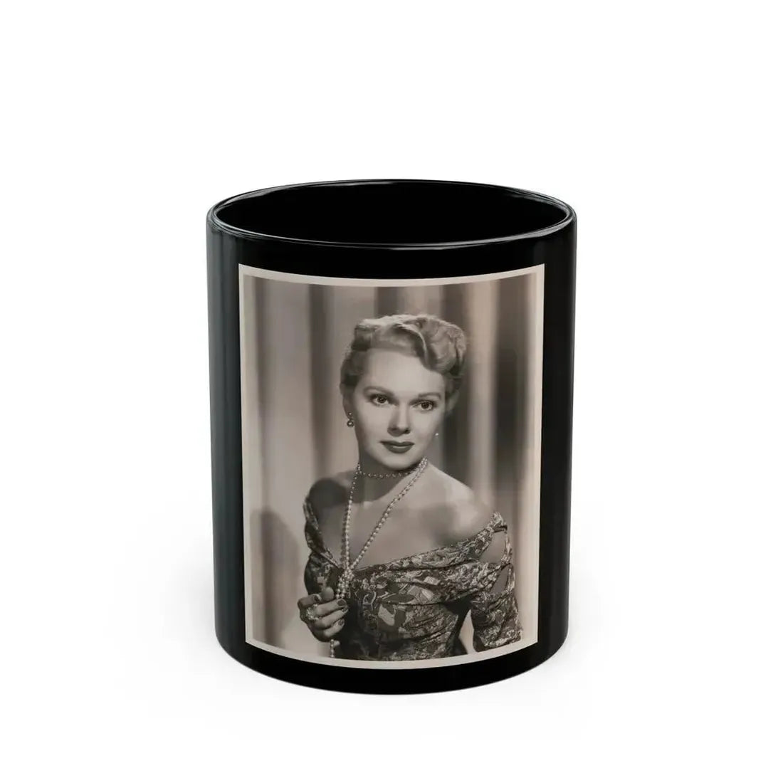 Adele Jergens #264 - Vintage 8x10 B&W Glamour Portrait Promo Photo for ''Edge Of Doom'' '50 Film (Vintage Female Icon) Black Coffee Mug 11oz - Go Mug Yourself