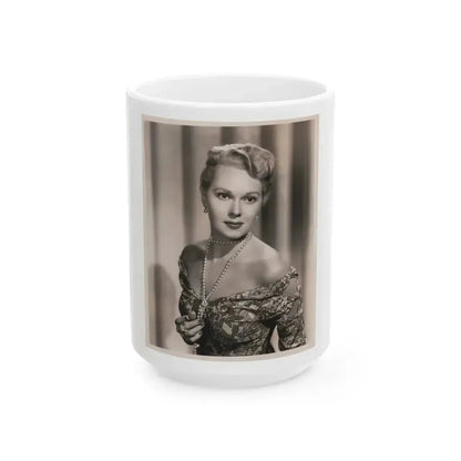 Adele Jergens #264 - Vintage 8x10 B&W Glamour Portrait Promo Photo for ''Edge Of Doom'' '50 Film (Vintage Female Icon) White Coffee Mug 15oz - Go Mug Yourself