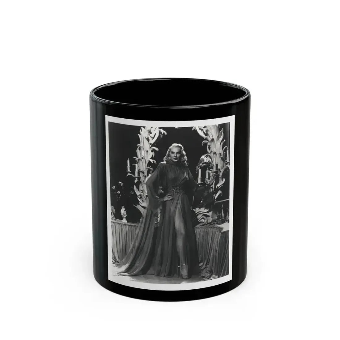 Adele Jergens #265 - Vintage 8x10 B&W Glamour Promo Photo for ''A Thousand And One Nights'' '45 Film (Vintage Female Icon) Black Coffee Mug 11oz - Go Mug Yourself