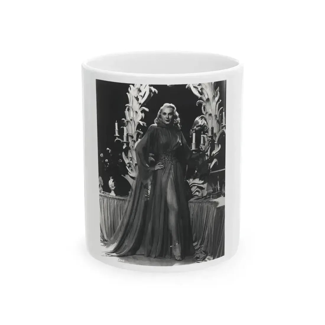Adele Jergens #265 - Vintage 8x10 B&W Glamour Promo Photo for ''A Thousand And One Nights'' '45 Film (Vintage Female Icon) White Coffee Mug 11oz - Go Mug Yourself