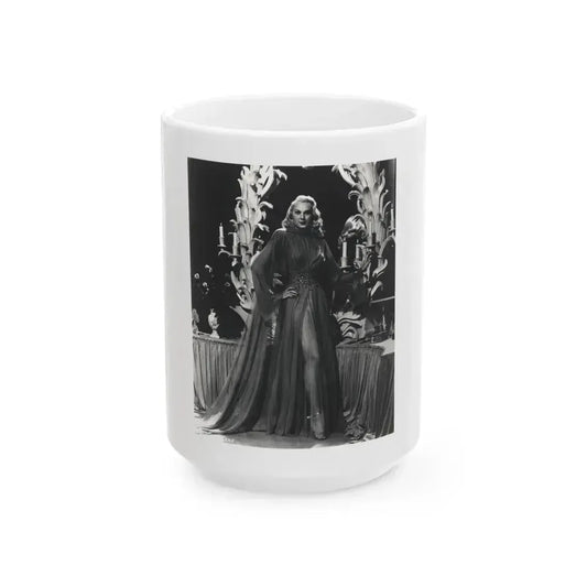Adele Jergens #265 - Vintage 8x10 B&W Glamour Promo Photo for ''A Thousand And One Nights'' '45 Film (Vintage Female Icon) White Coffee Mug 15oz - Go Mug Yourself