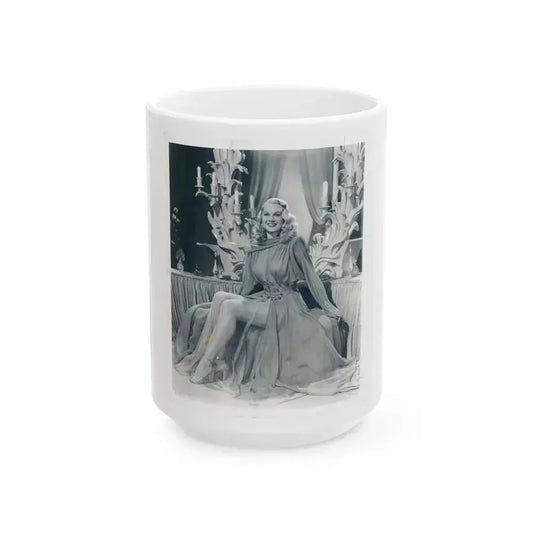 Adele Jergens #266 (Vintage Female Icon) White Coffee Mug 15oz - Go Mug Yourself