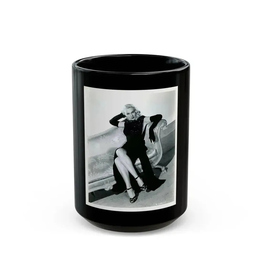 Adele Jergens #268 (Vintage Female Icon) Black Coffee Mug 15oz - Go Mug Yourself