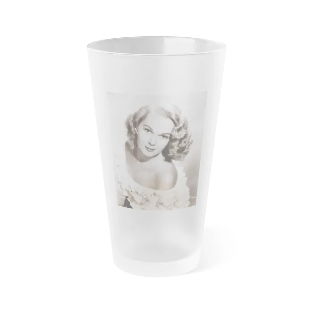 Adele Jergens #270 - 7x9 Vintage B&W Upper Body Glamour Photo from 4-2-52 (Vintage Female Icon) Frosted Pint Glass 16oz-16oz-Frosted-Go Mug Yourself