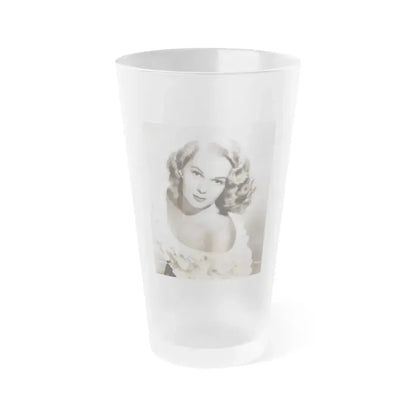 Adele Jergens #270 - 7x9 Vintage B&W Upper Body Glamour Photo from 4-2-52 (Vintage Female Icon) Frosted Pint Glass 16oz 16oz Frosted - Go Mug Yourself