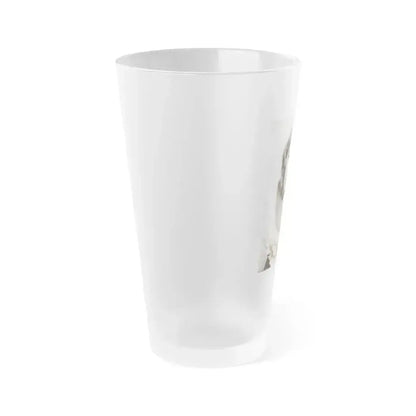 Adele Jergens #270 - 7x9 Vintage B&W Upper Body Glamour Photo from 4-2-52 (Vintage Female Icon) Frosted Pint Glass 16oz - Go Mug Yourself