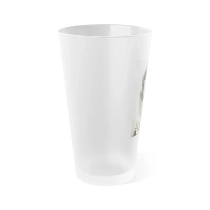 Adele Jergens #270 - 7x9 Vintage B&W Upper Body Glamour Photo from 4-2-52 (Vintage Female Icon) Frosted Pint Glass 16oz - Go Mug Yourself