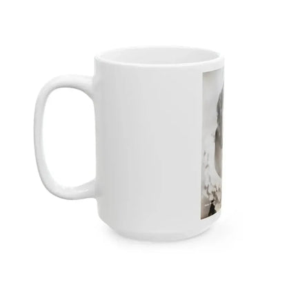 Adele Jergens #270 - 7x9 Vintage B&W Upper Body Glamour Photo from 4-2-52 (Vintage Female Icon) White Coffee Mug - Go Mug Yourself