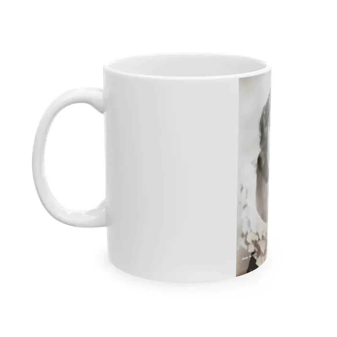 Adele Jergens #270 - 7x9 Vintage B&W Upper Body Glamour Photo from 4-2-52 (Vintage Female Icon) White Coffee Mug - Go Mug Yourself