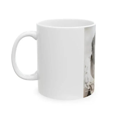 Adele Jergens #270 - 7x9 Vintage B&W Upper Body Glamour Photo from 4-2-52 (Vintage Female Icon) White Coffee Mug - Go Mug Yourself